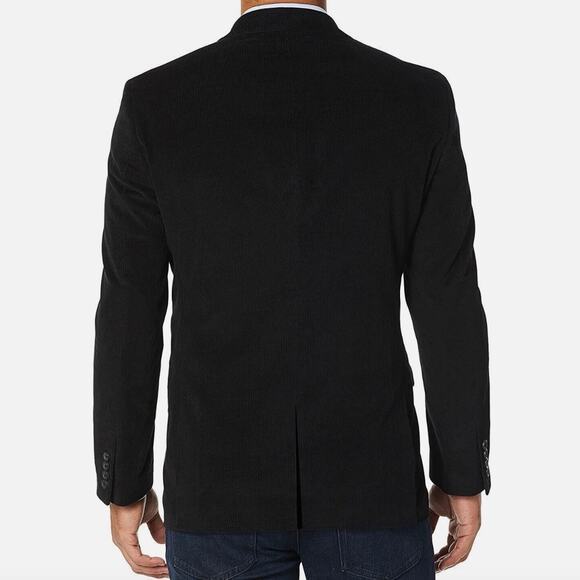 NWT Club Room Men’s Black Corduroy Blazer Jacket 38R Modern Fit - Picture 2 of 7